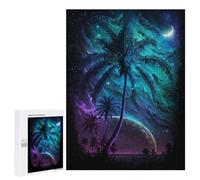 Adults 500 PCS Puzzle Galactic Palm Paradise -2 Adult Jigsaw Puzzles Analysis And Logic Wishlist with Santa Claus Unique Gifts for Birthday And Christmas 500 PCS