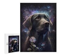 Adults 500 PCS Puzzle Galactic Pet Portrait with Flowers Adult Jigsaw Puzzles Analysis And Logic Wishlist with Santa Claus Unique Gifts for Birthday And Christmas 500 PCS