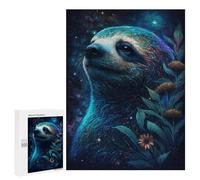 Adults 500 PCS Puzzle Galactic Sloth with Flowers -6 Adult Jigsaw Puzzles Analysis And Logic Wishlist with Santa Claus Unique Gifts for Birthday And Christmas 500 PCS