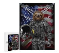 Adults 500 PCS Puzzle Giant Sloth in Air Force Adult Jigsaw Puzzle Anti-Stress Toys Analysis And Logic Birthday Present, Gifts, 500 PCS