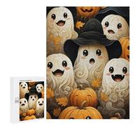 Adults 500 PCS Puzzle Halloween Ghosts And Pumpkins-2 Adult Jigsaw Puzzles Analysis And Logic Wishlist with Santa Claus Unique Gifts for Birthday And Christmas 500 PCS