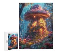 Adults 500 PCS Puzzle Mystical Mushroom House in Forest Jigsaws for Adults Puzzle Improve Memory Challenging To Complete Unique Gifts for Birthday And Christmas 500 PCS