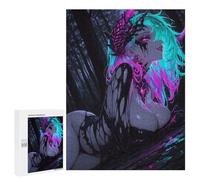 Adults 500 PCS Puzzle Neon Demon Girl in Dark Forest Adult Jigsaw Puzzles Analysis And Logic Wishlist with Santa Claus Unique Gifts for Birthday And Christmas 500 PCS