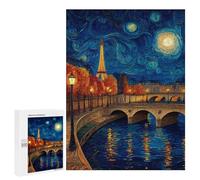 Adults 500 PCS Puzzle Parisian Night Sky Art Jigsaws for Adults Puzzle Improve Memory Challenging To Complete Unique Gifts for Birthday And Christmas 500 PCS