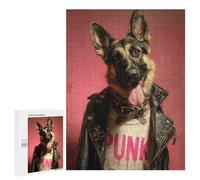 Adults 500 PCS Puzzle Punk Dog Fashion Statement Jigsaw Puzzles for Adults Birthday Present Parent-child Interaction Toy Intellectual Game 500 PCS