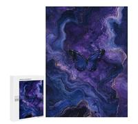 Adults 500 PCS Puzzle Purple Butterfly Art Print Jigsaws for Adults Puzzle Improve Memory Challenging To Complete Unique Gifts for Birthday And Christmas 500 PCS