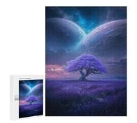 Adults 500 PCS Puzzle Purple Lavender Field with Tree Puzzles for Teenagers Precision Cutting for Birthday, Chrismas Toy Intellectual Game 500 PCS