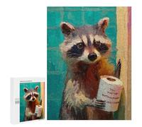 Adults 500 PCS Puzzle Raccoon Holding Toilet Paper Roll Jigsaws for Adults Puzzle Improve Memory Challenging To Complete Unique Gifts for Birthday And Christmas 500 PCS