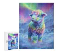 Adults 500 PCS Puzzle Rainbow Sheep in Clouds Jigsaw Puzzles for Adults Birthday Present Parent-child Interaction Toy Intellectual Game 500 PCS
