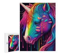 Adults 500 PCS Puzzle Rainbow Unicorn Art Print Puzzles for Teenagers Precision Cutting for Birthday, Chrismas Toy Intellectual Game 500 PCS