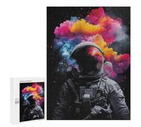 Adults 500 PCS Puzzle Space Astronaut with Colorful Clouds Jigsaw Puzzles for Adults Birthday Present Parent-child Interaction Toy Intellectual Game 500 PCS