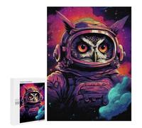 Adults 500 PCS Puzzle Space Owl Astronaut Jigsaw Puzzles for Adults Birthday Present Parent-child Interaction Toy Intellectual Game 500 PCS