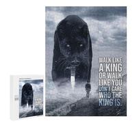 Adults 500 PCS Puzzle Walk Like A King Panther Adult Jigsaw Puzzles Analysis And Logic Wishlist with Santa Claus Unique Gifts for Birthday And Christmas 500 PCS