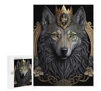Adults 500 PCS Puzzle White Wolf Golden Art Deco Adult Jigsaw Puzzles Analysis And Logic Wishlist with Santa Claus Unique Gifts for Birthday And Christmas 500 PCS