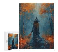 Adults 500 PCS Puzzle Witch in Autumn Forest-8 Adult Jigsaw Puzzles Difficult Challenge Wishlist with Santa Claus Unique Birthday And Gifts 500 PCS