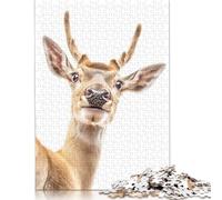 Adults 500 Piece Jigsaw Puzzle A Deer Taking A Selfie Wooden Puzzles for Teenagers Gifts for Adults Teenagers Age 12+ 500pcs (52x38cm)