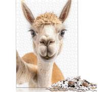 Adults 500 Piece Jigsaw Puzzle A Funny Alpaca Taking A Selfie Jigsaws 500 Pieces Learning Educational Puzzle 500pcs (52x38cm)