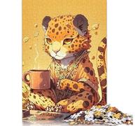 Adults 500 Piece Jigsaw Puzzle Anthropomorphic Leopard Puzzle Jigsaws for Adults Teenagers Teenager Man Woman Gift 500pcs (52x38cm)