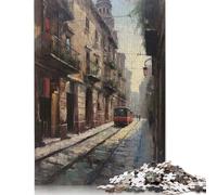 Adults 500 Piece Jigsaw Puzzle Barcelona Colorful Street Wooden Puzzle Adult Jigsaw Puzzle Brain Teaser Game 500pcs (52x38cm)