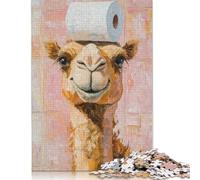 Adults 500 Piece Jigsaw Puzzle Camel with Toilet Paper Puzzles for Adults & Teenager Educational Game Challenge Toy 500pcs (52x38cm)