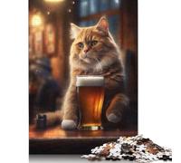 Adults 500 Piece Jigsaw Puzzle Cat Pub Beer Wooden Puzzles Brain Teaser Puzzles For Adults 500pcs (52x38cm)
