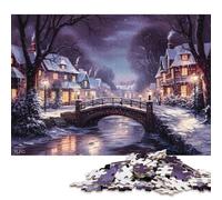 Adults 500 Piece Jigsaw Puzzle 'Christmas Glow Snow Stree Wooden Puzzles Brain Teaser Puzzles For Adults 500pcs (52x38cm)