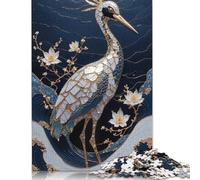 Adults 500 Piece Jigsaw Puzzle Crane Bird Kintsugi Art Wooden Puzzles for Teenagers Gifts Educational Game for Adult Teenagers 500pcs (52x38cm)