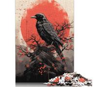 Adults 500 Piece Jigsaw Puzzle Crow Ravens Ink Puzzle Jigsaws for Adults 500pcs (52x38cm)