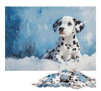 Adults 500 Piece Jigsaw Puzzle Dalmatian Puppy Portrait Painting Dalmatian Puppy Gift Idea Wooden Puzzles Brain Teaser Puzzles For Adults 500pcs (52x38cm)