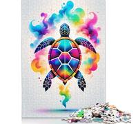 Adults 500 Piece Jigsaw Puzzle Geometric Color Turtle Puzzle Jigsaws for Adults Jigsaw Puzzles for Adult 500pcs (52x38cm)