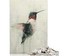 Adults 500 Piece Jigsaw Puzzle Hummingbird Painting Art Wooden Puzzles for Teenagers Gifts for Adults Teenagers Age 12+ 500pcs (52x38cm)