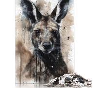 Adults 500 Piece Jigsaw Puzzle Kangaroo Australian Icon Wooden Puzzles for Teenagers Gifts for Adults Teenagers Age 12+ 500pcs (52x38cm)