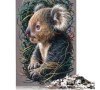 Adults 500 Piece Jigsaw Puzzle Koala in Green And Gold Puzzle Jigsaws for Adults Teenagers Teenager Man Woman Gift 500pcs (52x38cm)
