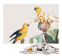 Adults 500 Piece Jigsaw Puzzle Macaw Tropical Vintage Wooden Puzzles Brain Teaser Puzzles For Adults 500pcs (52x38cm)