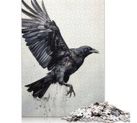 Adults 500 Piece Jigsaw Puzzle Majestic Raven Flying Wooden Puzzles for Adults Educational Game for Adult Teenagers 500pcs (52x38cm)
