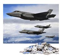 Adults 500 Piece Jigsaw Puzzle Military Planes Jet F35 Wooden Puzzles Brain Teaser Puzzles For Adults 500pcs (52x38cm)