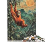 Adults 500 Piece Jigsaw Puzzle Orangutan in Jungle Jigsaws 500 Pieces Learning Educational Puzzle 500pcs (52x38cm)