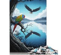 Adults 500 Piece Jigsaw Puzzle Parrot And Eagles Lake Puzzle Jigsaws for Adults Teenagers Teenager Man Woman Gift 500pcs (52x38cm)
