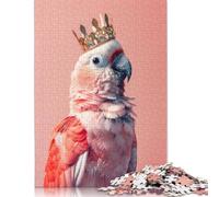 Adults 500 Piece Jigsaw Puzzle Parrot Pastel Crown Wooden Puzzles for Adults Educational Game for Adult Teenagers 500pcs (52x38cm)