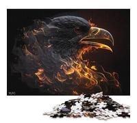Adults 500 Piece Jigsaw Puzzle Raven Made by Fire Wooden Puzzles Brain Teaser Puzzles For Adults 500pcs (52x38cm)
