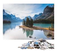 Adults 500 Piece Jigsaw Puzzle Spirit Island Maligne Lake Wooden Puzzles Brain Teaser Puzzles For Adults 500pcs (52x38cm)