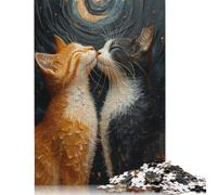 Adults 500 Piece Jigsaw Puzzle Two Cats Wooden Puzzles for Adults Educational Game for Adult Teenagers 500pcs (52x38cm)