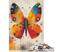 Adults 500 Piece Jigsaw Puzzle Vibrant Patchwork Butterfl Puzzle Jigsaws for Adults Jigsaw Puzzles for Adult 500pcs (52x38cm)