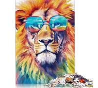 Adults 500 Piece Jigsaw Puzzle Watercolors Lion 2 Wooden Puzzles Brain Teaser Puzzles For Adults 500pcs (52x38cm)