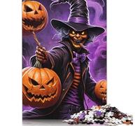 Adults 500 Piece Pumpkin Devil Puzzle for Adults Wood Puzzle Educational Game for Adult Birthday Present 500pcs (52x38cm)