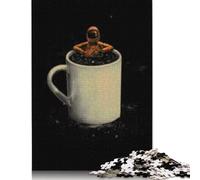 Adults 500 Piece Space Coffee Puzzle for Adults Wood Puzzle Educational Game for Adult Birthday Present 500pcs (52x38cm)