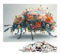 Adults 500 Pieces Jigsaw Beetle Floral Style Poster, Picture, Metal Print, Paint by Chris Nolan Wood Puzzles Wooden Puzzles Learning Educational Toy 500pcs (52x38cm)