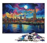 Adults 500 Pieces Jigsaw Boston Skyline Wood Puzzles Wooden Puzzles Learning Educational Toy 500pcs (52x38cm)