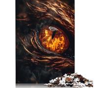 Adults 500 Pieces Jigsaw Earth Dragons Amber Eye Wooden Puzzle for Adults And Teenager Educational Puzzle 500pcs (52x38cm)