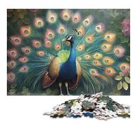 Adults 500 Pieces Jigsaw Majestic Peacock Wood Puzzles Wooden Puzzles Learning Educational Toy 500pcs (52x38cm)